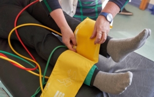 Man getting an ankle-brachial index test