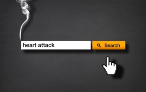 Search bar looks like cigarette with heart attack typed in