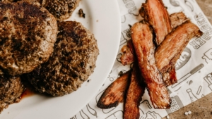Bacon and hamburger meat unhealthy eating