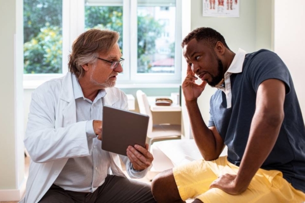 Man at consultation with his doctor