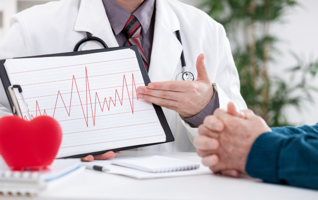 Cardiologist with patient