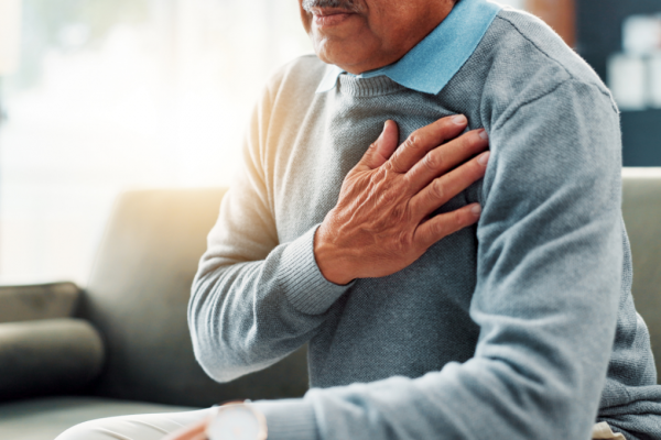 Man experiencing chest pain