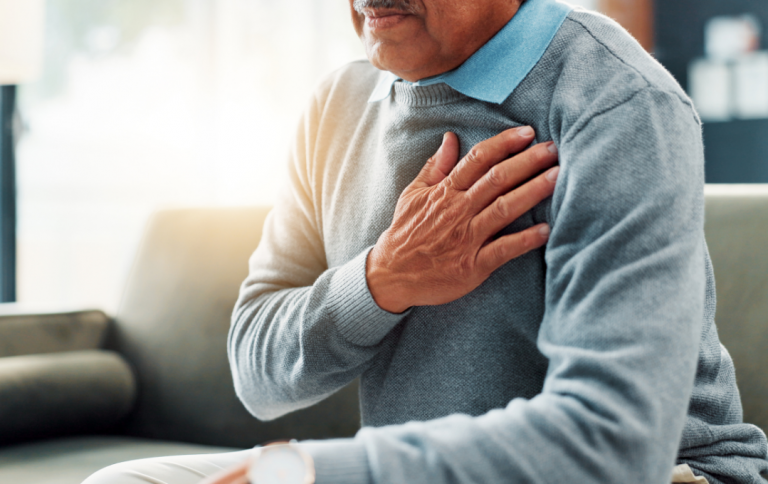Man experiencing chest pain