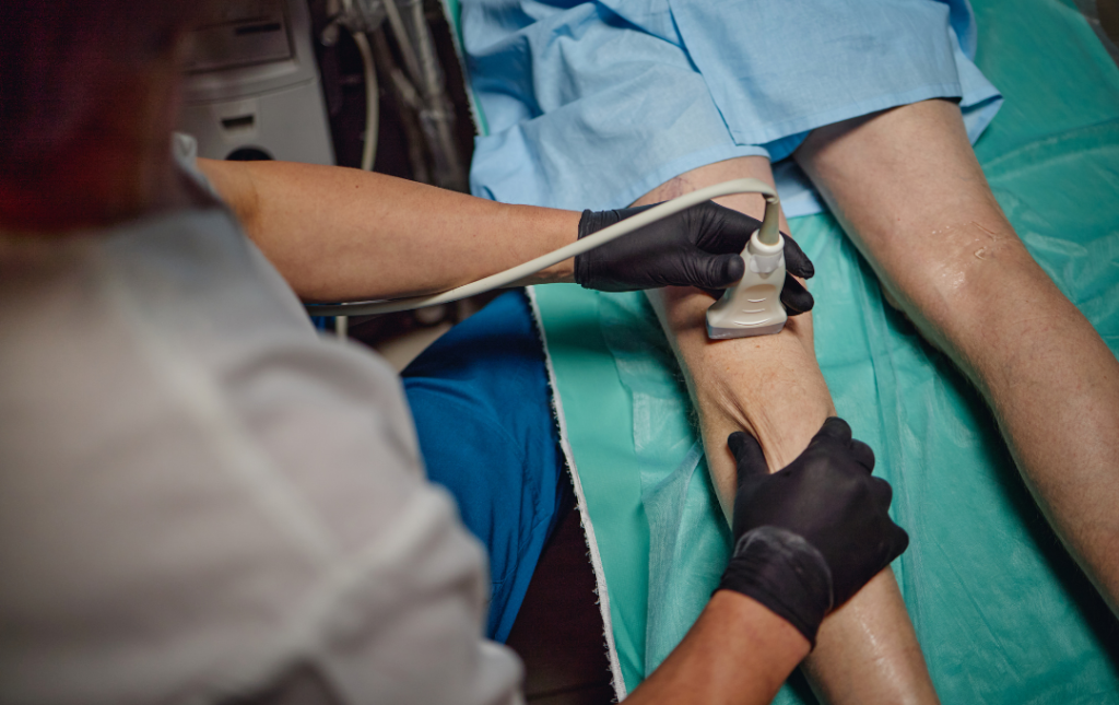 Ultrasound to detect plaque buildup in the legs